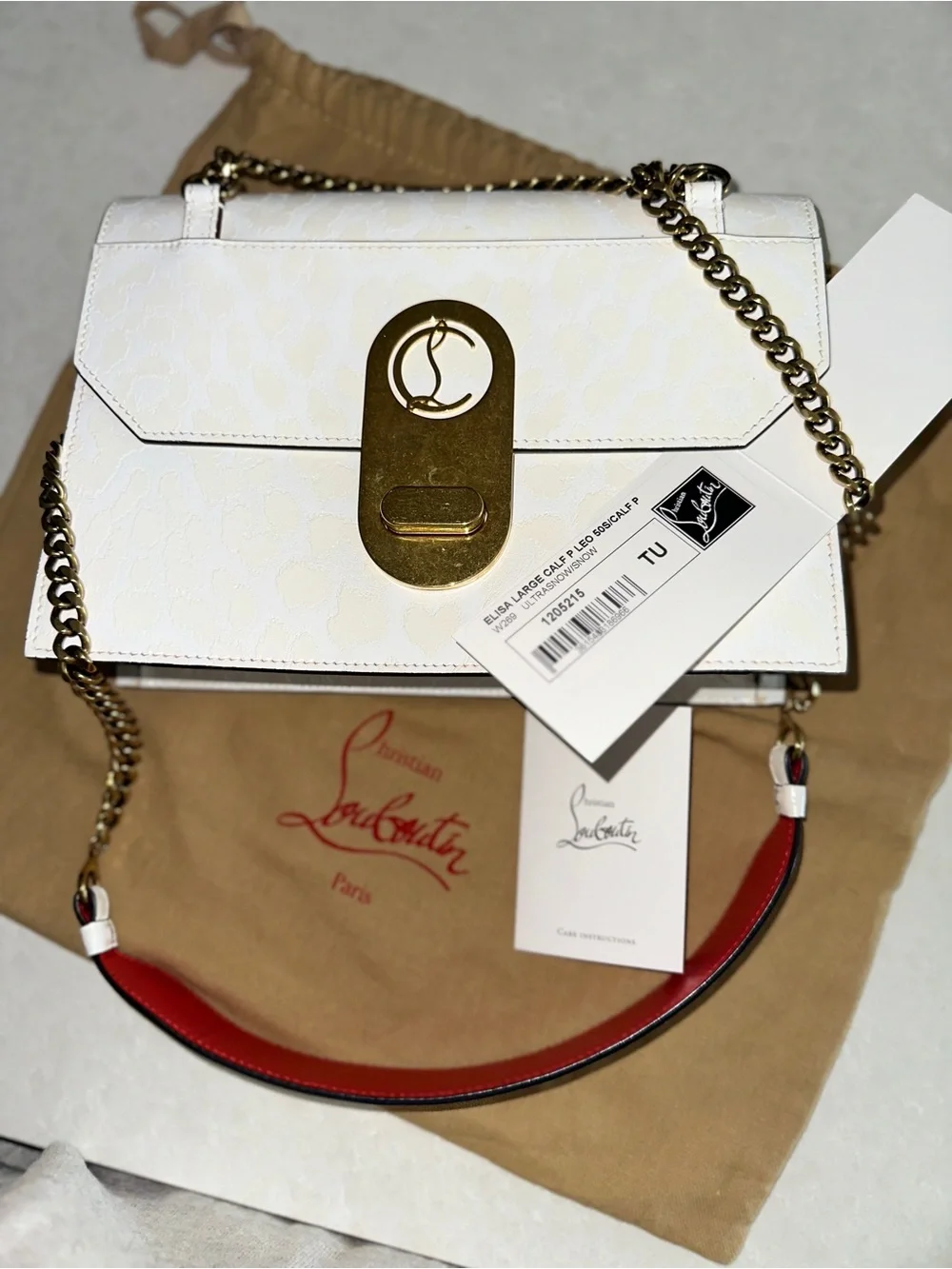 Christian Louboutin Ultrasnow  Elisa large calf Leather Shoulder Bag